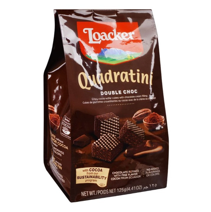 Loacker Quadratini Wafer Double Chocolate 125g